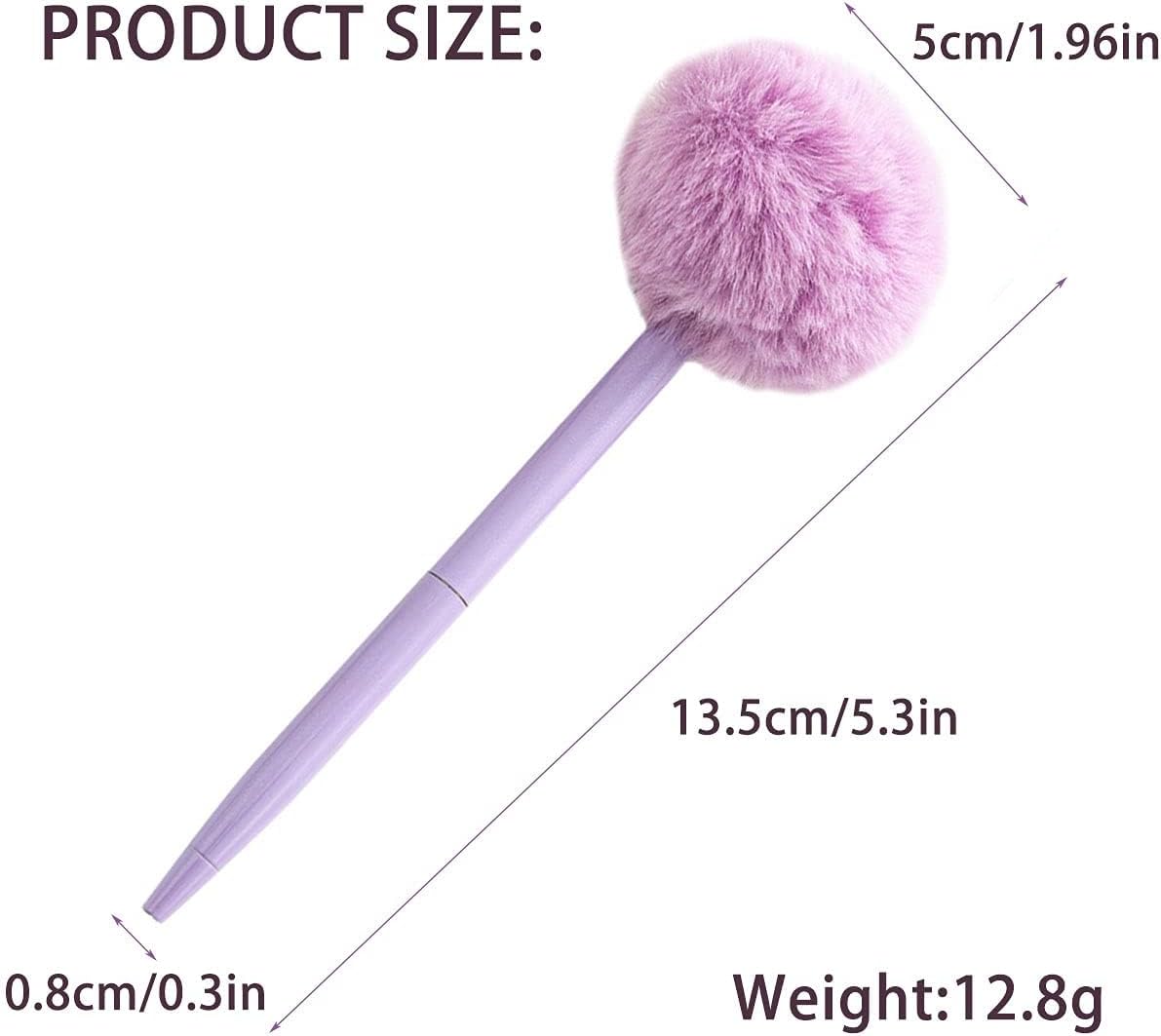 IXIGER plush Pens, Cute Fluffy Ball Top Pens,gift feather Colorful Fluffy Ball Pen for Easter and Party Supplies,3 pcs fun fluffy Hairball ballpoint pen(Pink,Purple,Light Blue) image 2