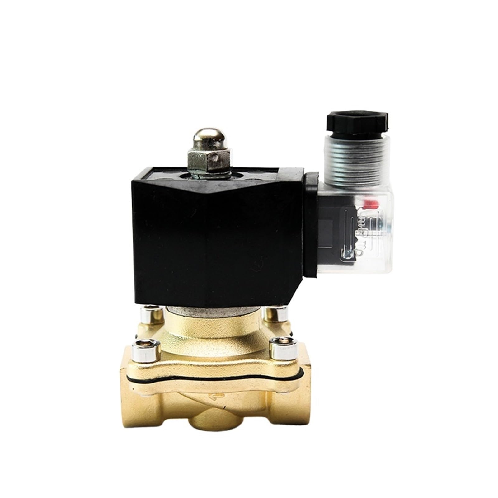 PXQCHAVLN 1/2" Electric Solenoid Valve 12V IP65 Waterproof Normally Closed Brass Solenoid Valve with LED Power Indicator 24V 12V 220V 110V(Npt-120vac-viton-seal)