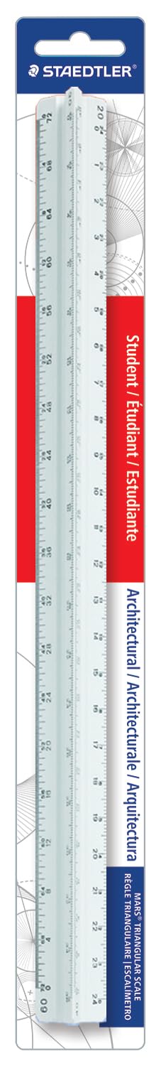 Staedtler 12-Inches Architect Triangular Scale (98719-31BK)