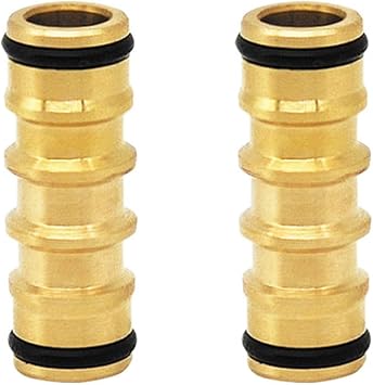 2 Pack Garden Hose Quick Connect Coupler Extension Connector Adapter Joiner Male to Male Disconnect Fitting for Garden Hose Quick Connector Fittings Attachment Water Hose Connectors