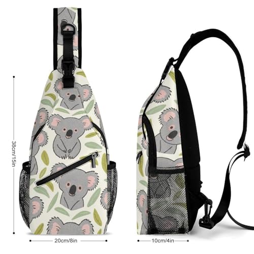 Men & Women Sling Bag Backpack Satchel Bookbags Travel Rucksack Daypack - Anti-Theft Multipurpose Cute Cartoon Koala Art Carry On Bag, Handy Crossbody Daypacks2