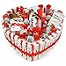 Dankesch&ouml;n Geschenke - Herzform Kinder Schokolade S&uuml;&szlig;igkeiten Box, Kinder Creamy Raffaello Gro&szlig;packung, Schoko Bons Crispy, Kinder Cards, Bueno Creme - Geschenkkorb f&uuml;r Frauen, Geburtstag
