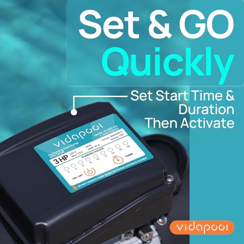 Image of 3HP In /Above Ground Pool Pump with Timer 8964GPH High Flow 220V Powerful Self Primming Swimming Pool Pumps with Filter