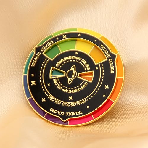Color Wheel Enamel Pins - Creative Spinning Color Wheel Lapel Pins - Aesthetic Arts Badge Gifts for Artists3