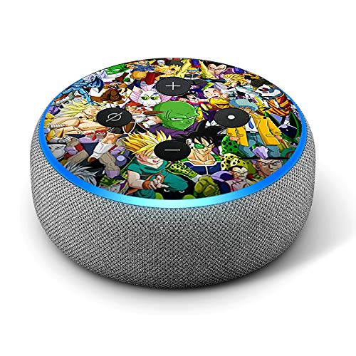 Anime Stickerslap - Vinyl Decal Skin Compatible with Amazon Echo Dot 3rd Generation Alexa - Decorations for Your Smart Home Speakers, Great Accessories Gift for mom, dad, Birthday, Kids