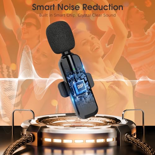 Image of MAYBESTA Wireless Lavalier Microphone for iPhone, iPad, Android - Bluetooth Lapel Phone Mic for Video Recording - Mini Clip on Microphones for YouTube Podcast Interview(2-in-1 Port)