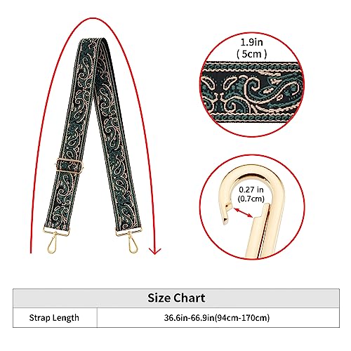 Image of Wide Shoulder Strap Adjustable Replacement Belt Guitar Style Crossbody Bag Handbag Strap Multicolor Canvas Straps(Wide:2in)(Color41)