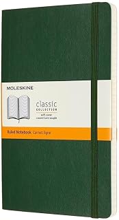 Moleskine Notebook, Large, Squared, Myrtle Green, Soft Cover (5 x 8.25)Moleskine