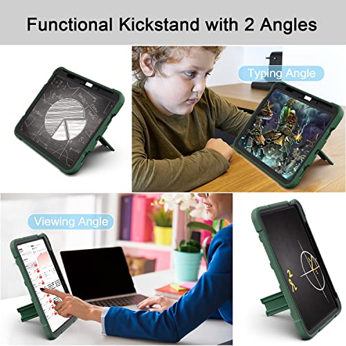 Image of Azzsy Case for iPad 10th Generation 10.9 Inch 2022, Heavy Duty Shockproof Rugged Protective Case for iPad 10.9 Inch 2022 Release, Alpine Green