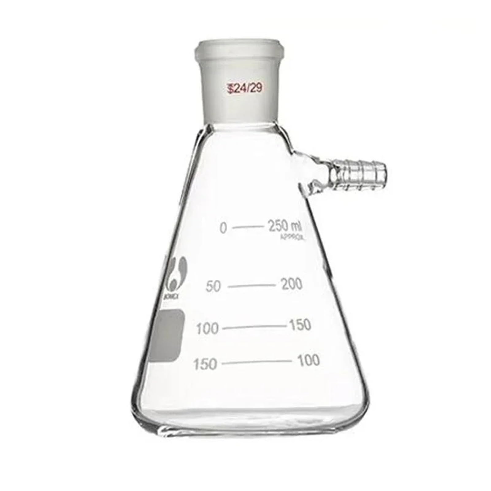 matraz de fondo redondo， Matraz de succión de vidrio for filtración al vacío con boquilla superior, calibre 19/24, 25 ml-2000 ml, for uso en laboratorio(500ml caliber24)