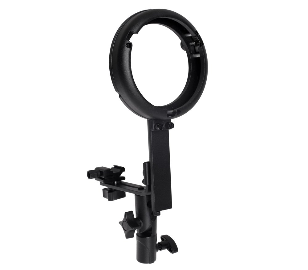 ayex Beauty Dish Chauffe-lumière en Forme de L Argenté 42 cm avec Support en nid d'abeille et diffuseur