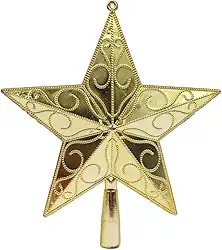Enfeite de Natal Estrela Dourada 18×14,5cm – Topo de Árvore Natalina Clássico, Brilho Sofisticado e Toque Especial na Decoração