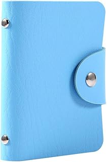 FTVOGUE Credit Card Holder Soft Leather ID Business Card Case Wallet 24 Card Slots (blue)