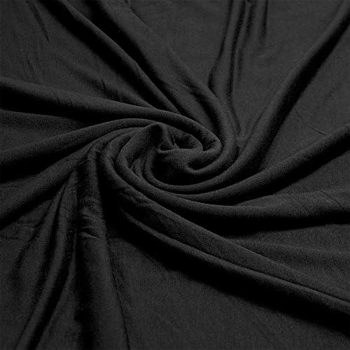 Plain Viscose Elastane Stretch Jersey Fabric 150 cm wide per metre (Black)