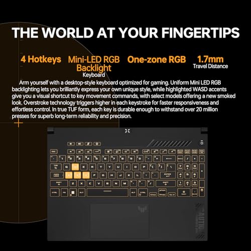 ASUS TUF 15.6 i7 RTX 4070 Gaming Laptop, 15.6" FHD 144Hz Display, Intel Core i7-13620H (Beats Intel i9-12900), NVIDIA GeForce RTX 4070, 32GB DDR5 RAM, 1TB SSD, RGB Backlit KB, Windows 11 Home - Image 4