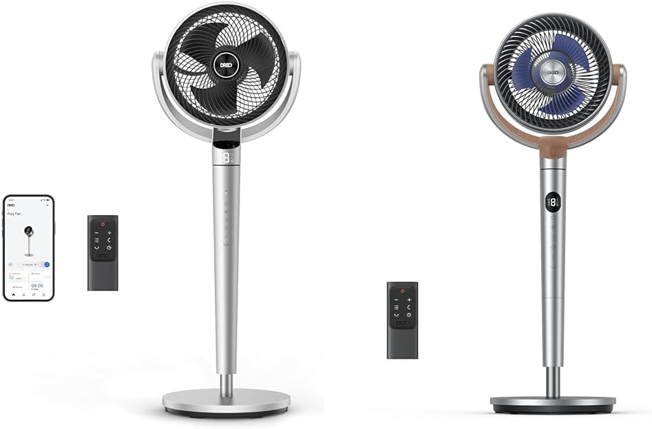 Dreo 43'' Smart Oscillating Pedestal Fan Bundle with 80 ft Remote Control Circulator