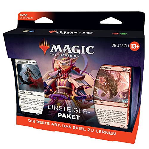 Magic The Gathering Pack de Principiantes 2022, 2 Barajas Listas para Jugar, 2 Cartas de código MTG Arena (versión Alemana), Multi, D05661000