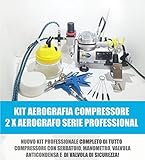 COMPRESSORE CON SERBATOIO + 2 DIVERSI TIPI DI AEROGRAFO + KIT RICCO DI ACCESSORI!!