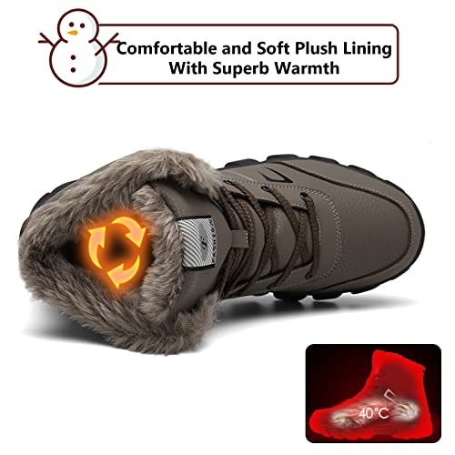 Snow Boots for Men Women Waterproof Lightweight Hiking Shoes Winter Outdoor Warm Fur Lined Trekking Boots2