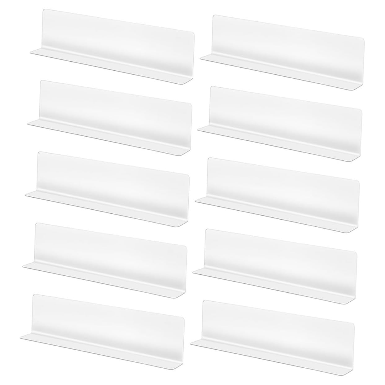 CHILDWEET 10pcs Shaped Clear PVC Shelf Dividers for Supermarket and Retail Store Organization Efficient Divider Separators for Quick Access and Neat Storage Non-Magnetic