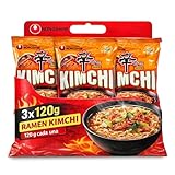 Ramen Nong shin Kimchi, Fideos Instantáneos Nong con Kimchi, Shin Ramyun, Instant Noodle Ramen Corea, Original Coreano, Agrega agua caliente y cocina por 5 minutos, Contiene 3 unidades de 120 g