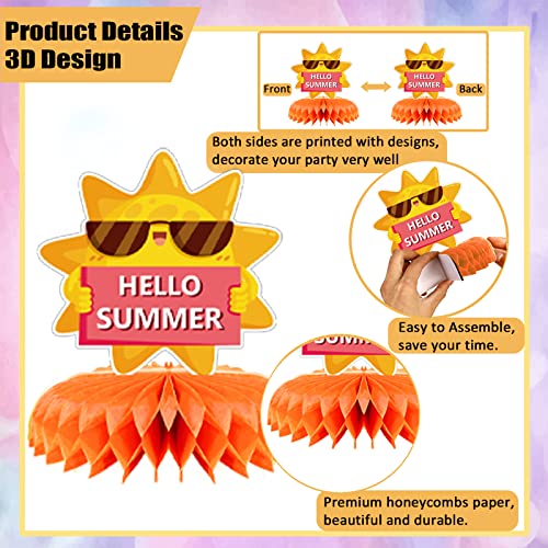 9 Pieces Summer Honeycomb Centerpieces, Pool Themed Party Table Decorations, Summer Beach Centerpiece For Hawaii Party Decoration Supplies #TOP3