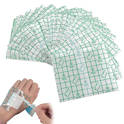50 Stück Wasserdicht Transparent Bandage, 10 cm x 15 cm Fixierpflaster, Haut Heilung Schutzbandagen Transparent Stretch Antibakteriell Wundverband Protection Film Cover