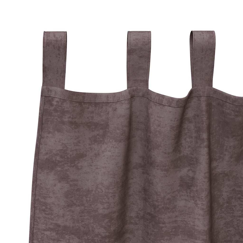 Samtvorhänge Braun 2 Stück 260 x 140 cm Verdunkelung Vorhänge mit Sichtschutz und Thermo-Isolierung für Wohnzimmer Schlafzimmer Büro modernes Design