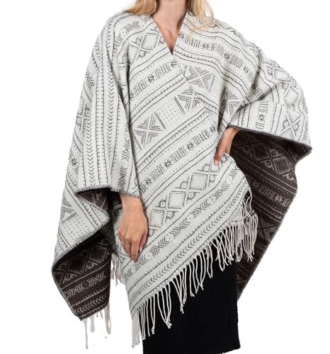 Brook + Bay Winter Poncho - Shawl Wrap & Womens Poncho Sweater w/Tassels - Cardigan Poncho - Travel Cape Poncho for Women - Main Image