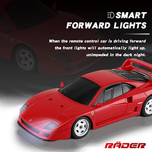 Räder Licensed Rc Series,R/C 1:24 Ferrari F40 Remote Control Car, Electric Sport Racing Hobby Toy Car, Model Vehicle For Boys And Girls Teens And Adults Gift (Red) #TOP3