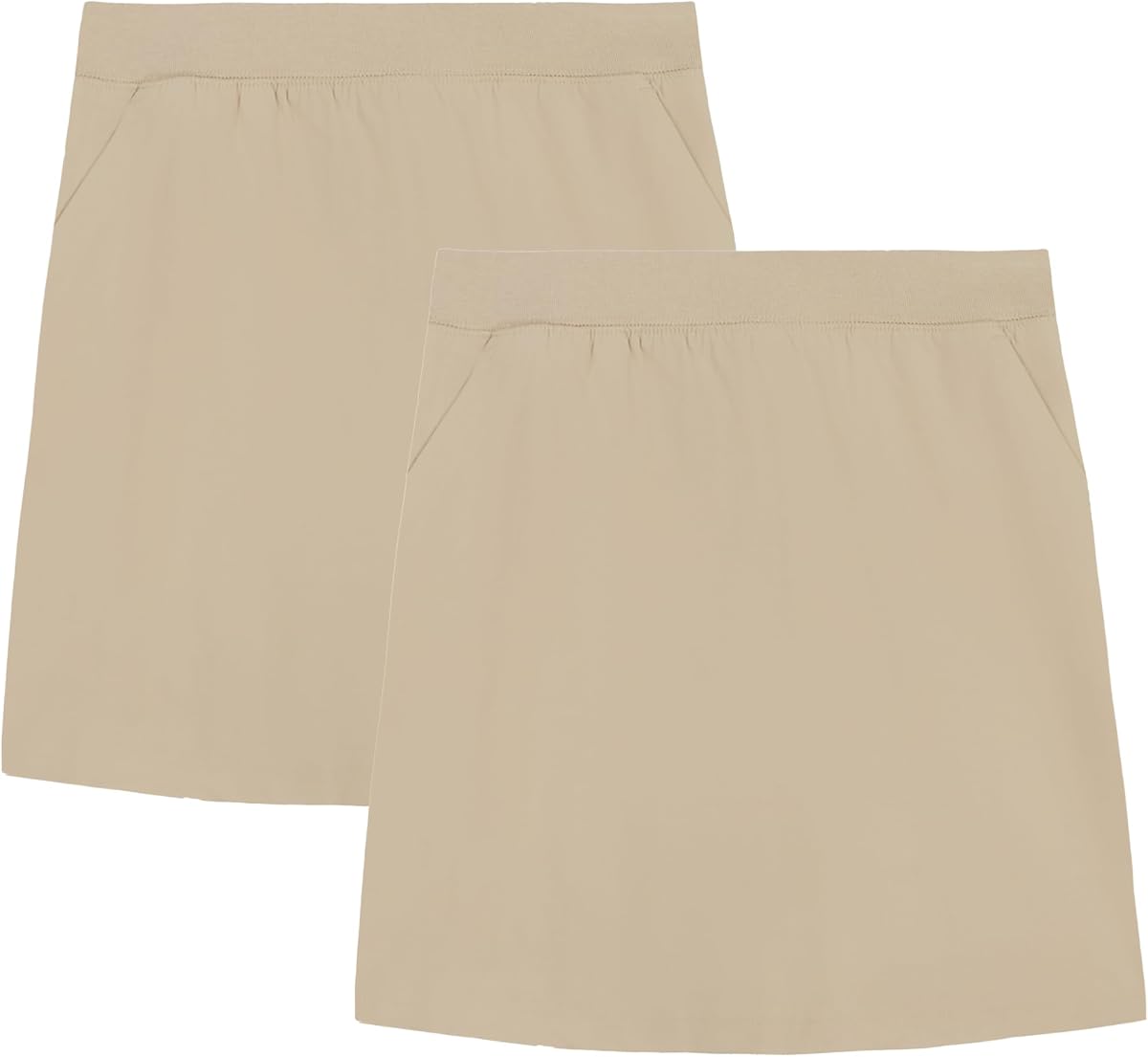 Girls' School Uniform Pull-on Performance Scooter Skort, 2-Pack