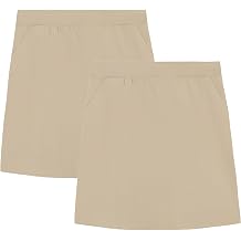 Dockers Girls' School Uniform Pull-on Performance Scooter Skort, 2-Pack