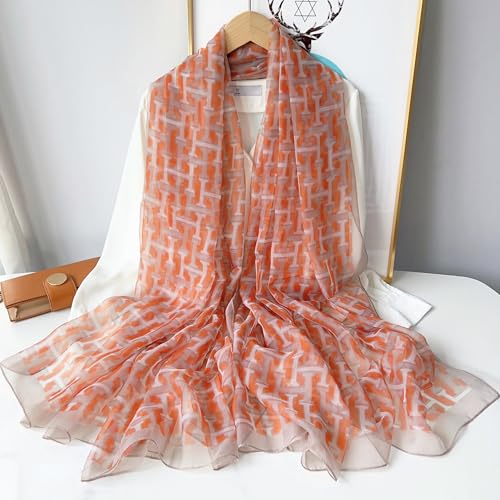 Image of Scarf Stole for Women - 185 x 135 cm Chiffon Scarf with Floral Print | Lightweight Scarf, Soft Stole for Women | Satin Feel Neck Scarf | Women Accessory