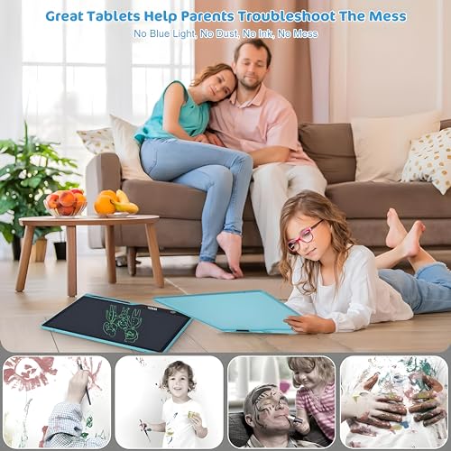 Image of Magic Slate 16-inch LCD Writing Tablet with Stylus Pen, for Drawing, Playing, Noting by Kids & Adults (Rechargeable LCD Writing Tablet) (Blue)