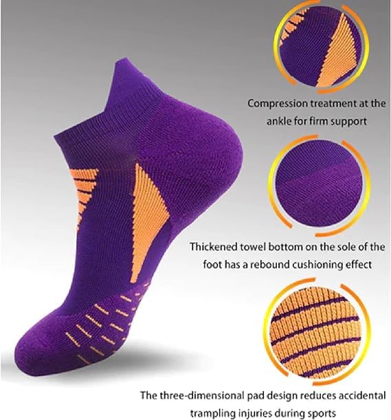 Hywell Men's Thick Padded Athletic Ankle Socks - 5 Pairs3