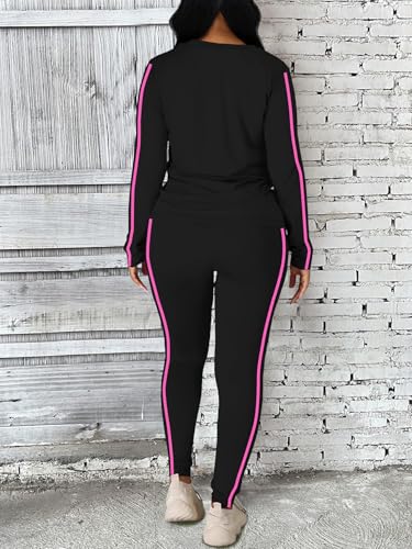 Women's 2 Piece Classic Striped Outfits Full Sleeve Lounge Long Sweatpants Jogger Matching Tracksuits Sports Sets4