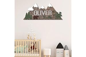 7" Personalized Name Sign, Mountain nursery decor