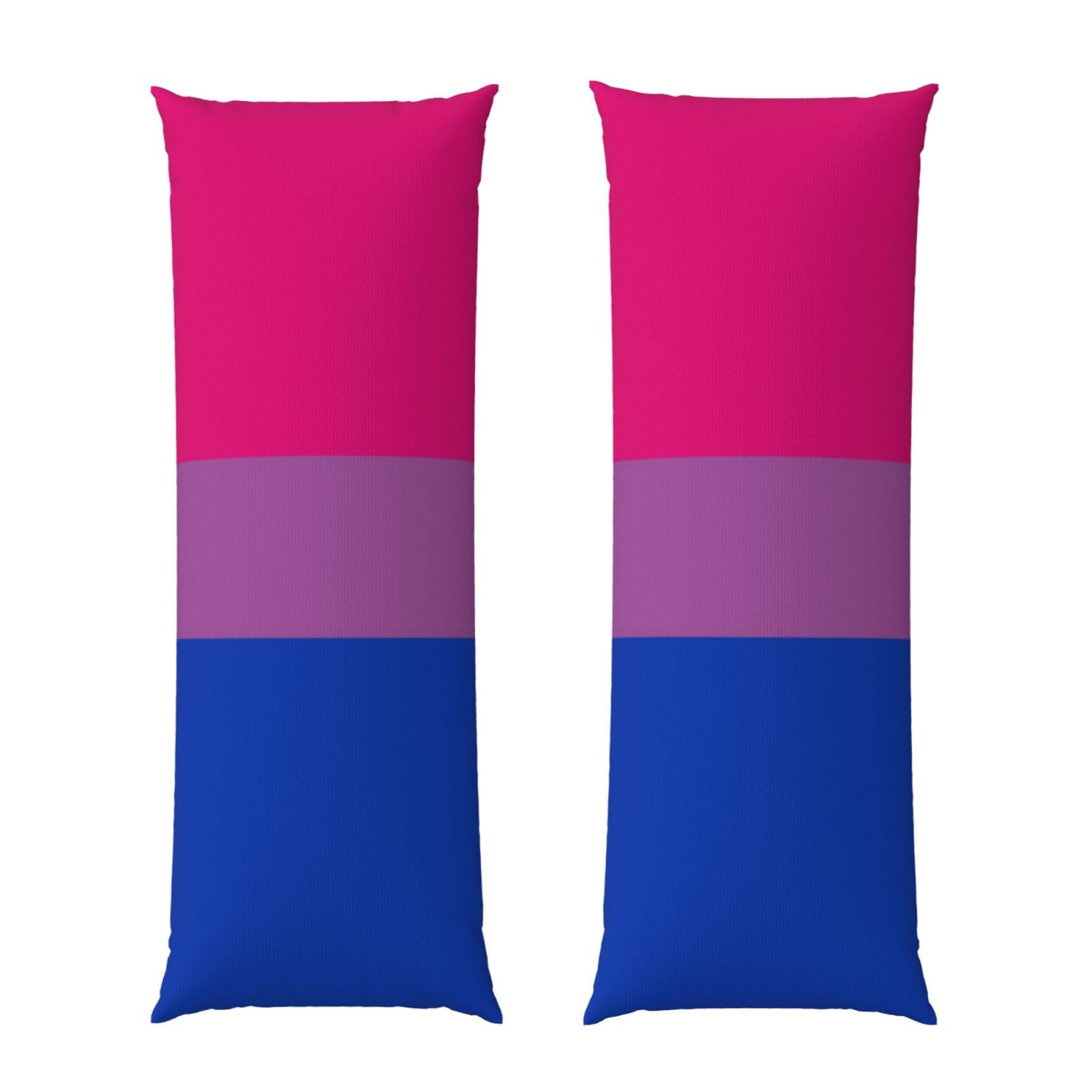 Long Pillow Cover 20x54, LGBT Pride Flag Bisexual, Cozy Microfiber Pillowcase with Zipper, Soft Breathable Protector for Bed Sofa Couch Decoration