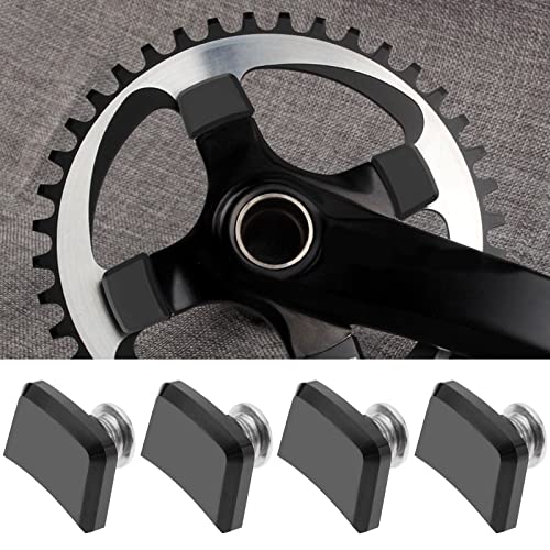 VGOL 4PCS Single Chainring Bolts with Crankset Screws CNC Aluminum Alloy for Mountain Bikes Road Bike Folding Bike Downhill Bike MTB BMX 25x18mm Black - Image 2