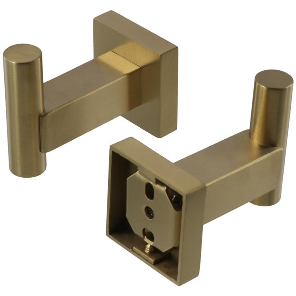 Upluckey 2 Pack Brushed Gold Towel Hooks Wall Mounted 304 Stainless Steel Coat Hook Heavy Duty Square Robe Hanger for Bathroom - Image 2