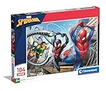 Clementoni Jigsaw Puzzle Marvel Spider-Man 104 Pieces - Supercolor Puzzle For Children 6-8 Years, Cartoon, Marvel, Gift For Boy/Girls, Puzzle For Kids, Made In Italy, 25778