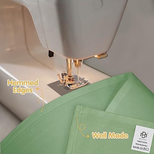 Image of BRILLMAX 10 Pack Sage Green Tablecloths 60x102 Inch for 6ft Rectangle Table | 150 GSM Polyester Fabric, 15 inch Standard Drop, Water, Stain & Wrinkle Resistant Cloth Cover for Wedding Reception Banquet Party