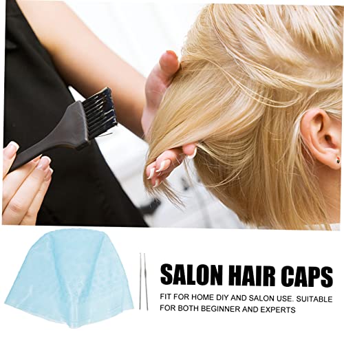 Mikinona 3 Sets Reusable Tipping Caps Hat Dye With Tools Salon Home Highlight Women Use Professional Supplies Silicone Frosting Highlights Blue Highlighting Hair Coloring Or Hook Dyeing #TOP1