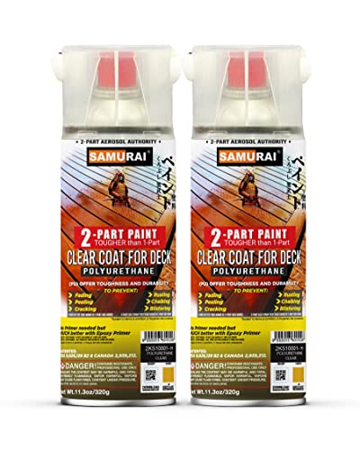Samurai 2-Part Polyurethane Deck Clear Coat Spray Paint (Clear, Pack Of 2 Cans) #TOP14