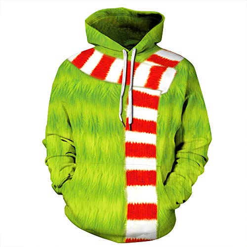 Cfanny Unisex 3D Ugly Christmas Sweater Sweatshirt Kangaroo Pocket Hoodies Pullover