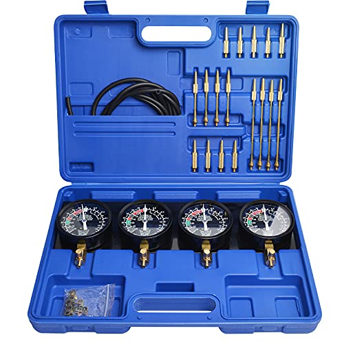 YFIXTOOL Motorcycle Vacuum Carburetor Synchronizer Tool Kit Compatible with Honda Yamaha Kawasaki Suzuki GS KZ XS, Fuel Vacuum Carburetor Synchronization Carb Sync Gauge