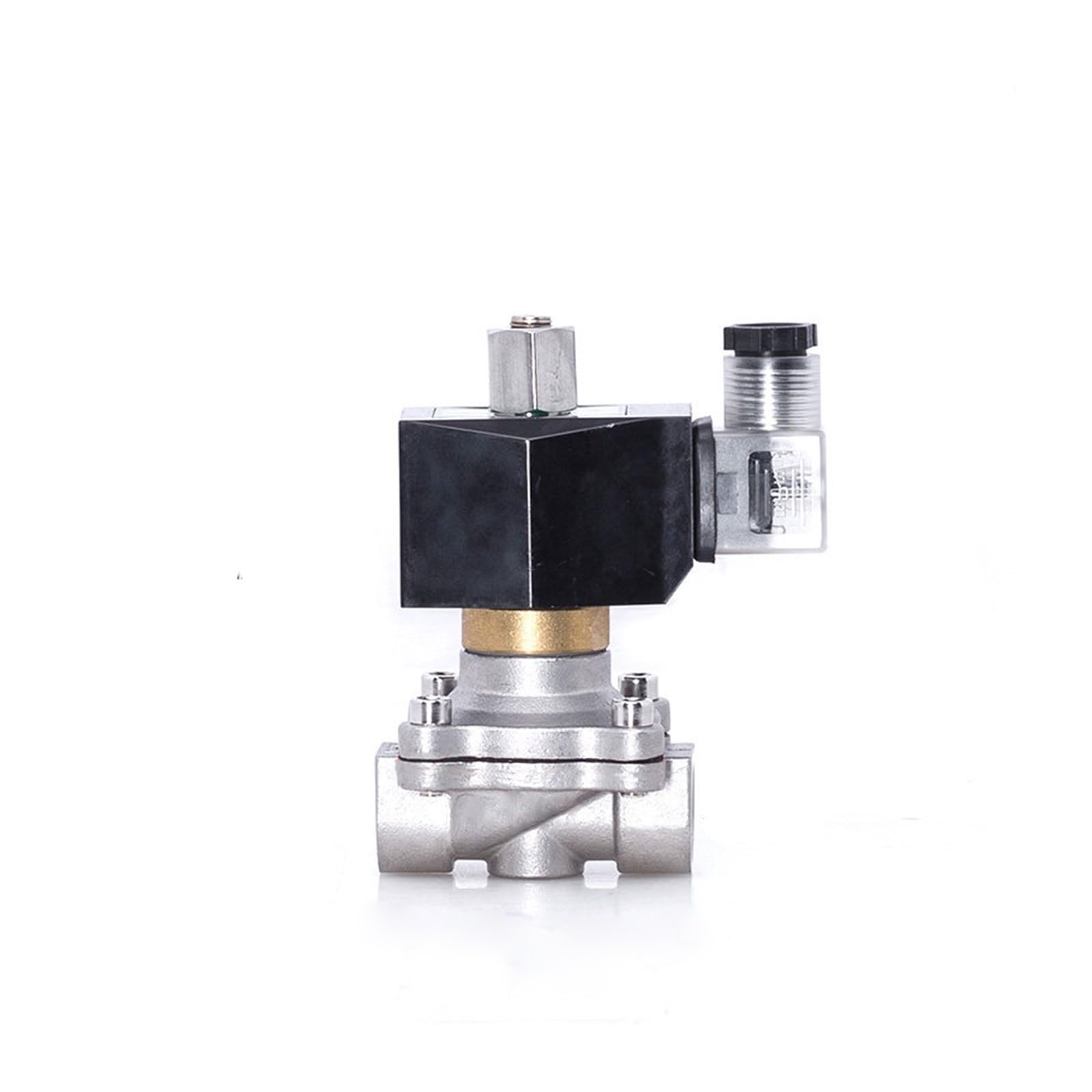 Peqyuacte G-12Vdc-Nbr-Seal 1/2" Normally Open Waterproof Solenoid Valve With Led Power Indicator 24V 12V 220V 110V Stainless Steel Solenoid Valve(G-12Vdc-Nbr-Seal)