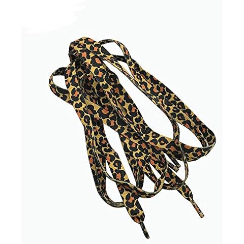 MoonyLI Thin Flat Leopard Print Shoelaces Printed Shoe Laces Shoestring Shoe Laces for Sneakers Camouflage Shoe Laces Shoe String 2 Pair Cover