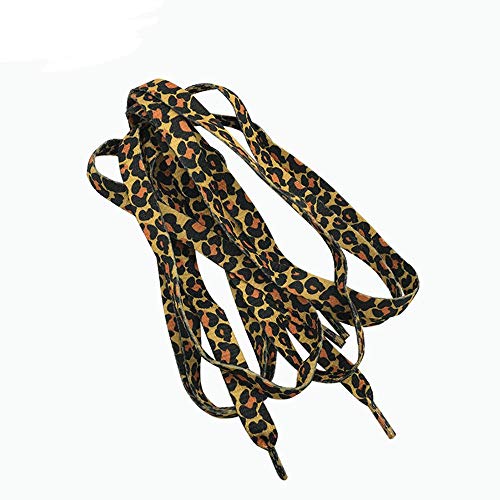 LUMoony MoonyLI Lacets plats minces à imprimé léopard Lacets de chaussures imprimés Lacets de chaussures à lacets pour baskets Lacets de chaussures de camouflage Chaîne de chaussures 2 paires Cover