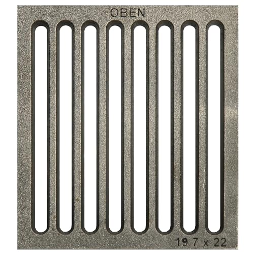 ScarMaxx - Kaminrost Gusseisen 20x22 cm - Ascherost für Kaminofen - Kamin Feuerrost - Robuster und Massiv Gusseisen Gitter - mit Rippen - Kaminofen Rost - Feuerrost Grillkamin Rechteckig